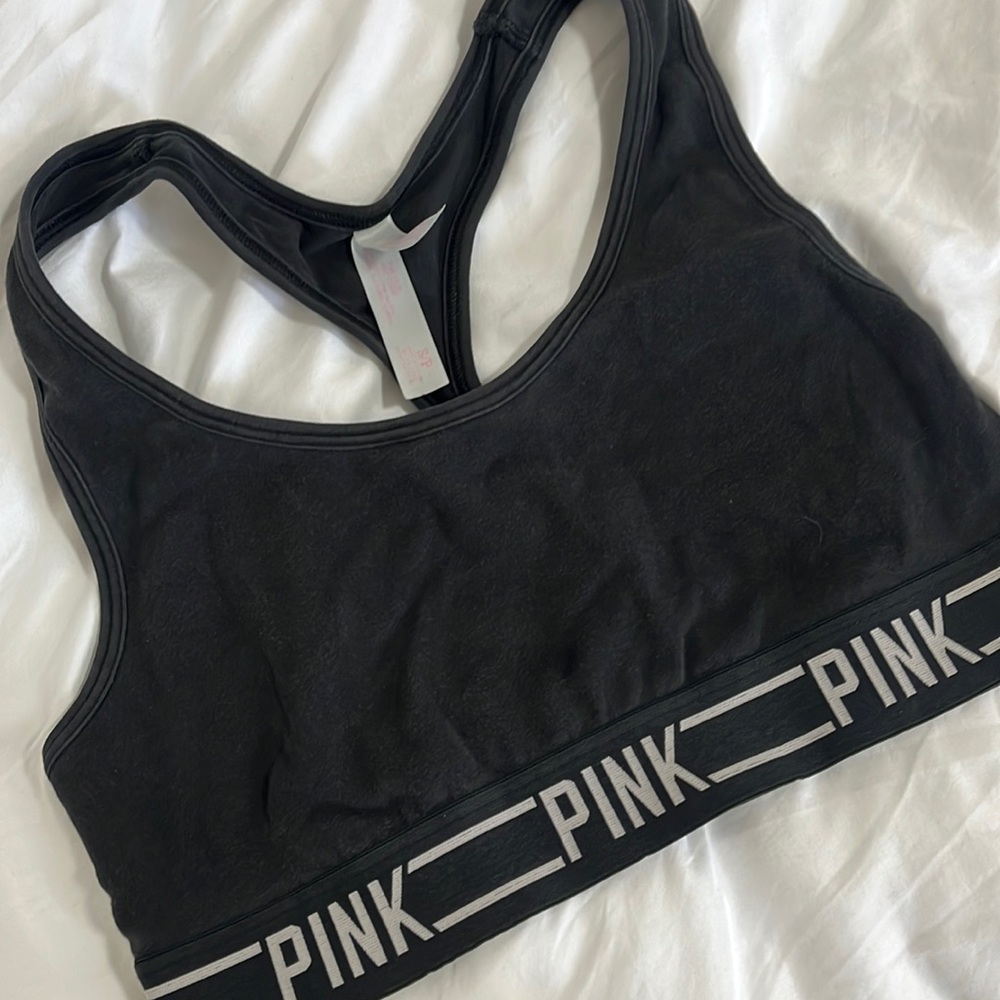 Pink sports bra